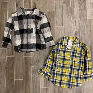 NWT boys 2T flannel button up bundle